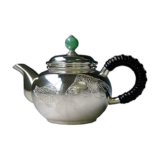 Amazon｜【日本製・証明書付き】 純銀製 烏龍茶急須（小）みがき 翡翠